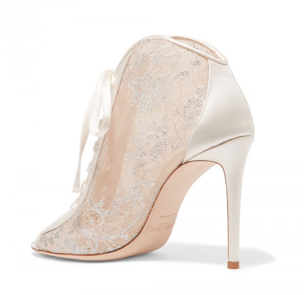 JIMMY CHOO Freya lace-up metallic embroidered-tulle and satin ankle ...