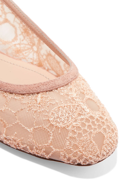 NICHOLAS KIRKWOOD Casati faux pearl-embellished lace ballet flats – Shoes  Post