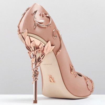 Ralph and Russo Eden Pump Vintage Pink with Rose Gold Leaves – Shoes Post