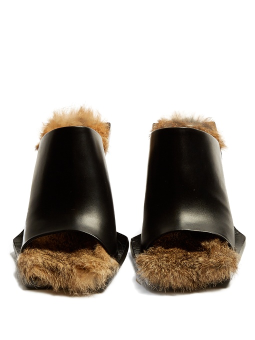 Copy Chloe in Marques’ Almeida fur lined mules – Shoes Post