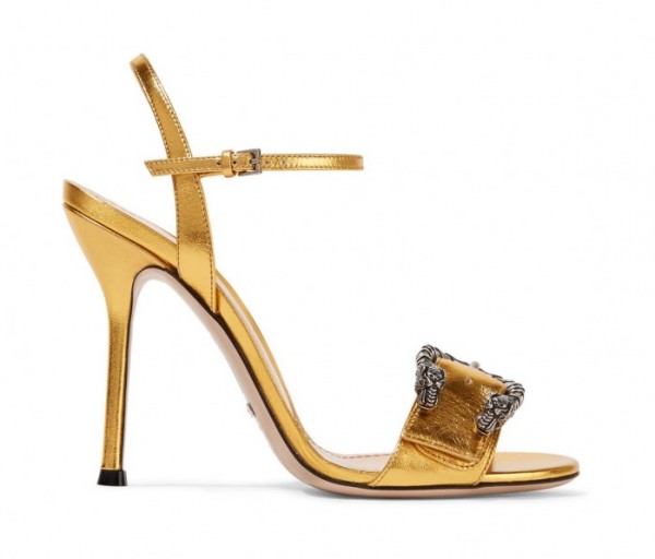 GUCCI Dionysus metallic leather sandals – Shoes Post