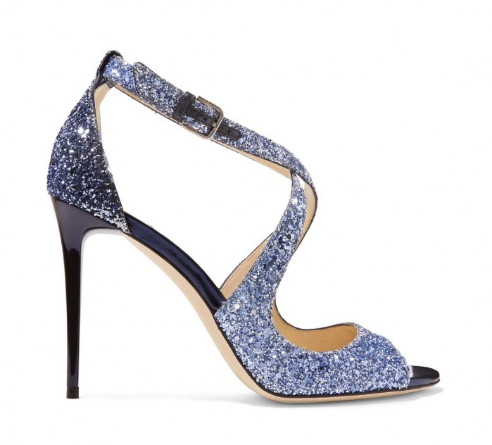 JIMMY CHOO Emily glittered leather sandals – Shoes Post