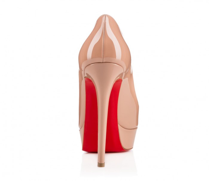 Christian Louboutin Bianca Patent Leather Platform Red Sole Pump, Nude