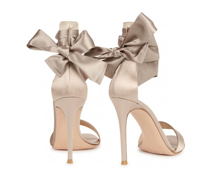 GIANVITO ROSSI Gala champagne satin sandals – Shoes Post