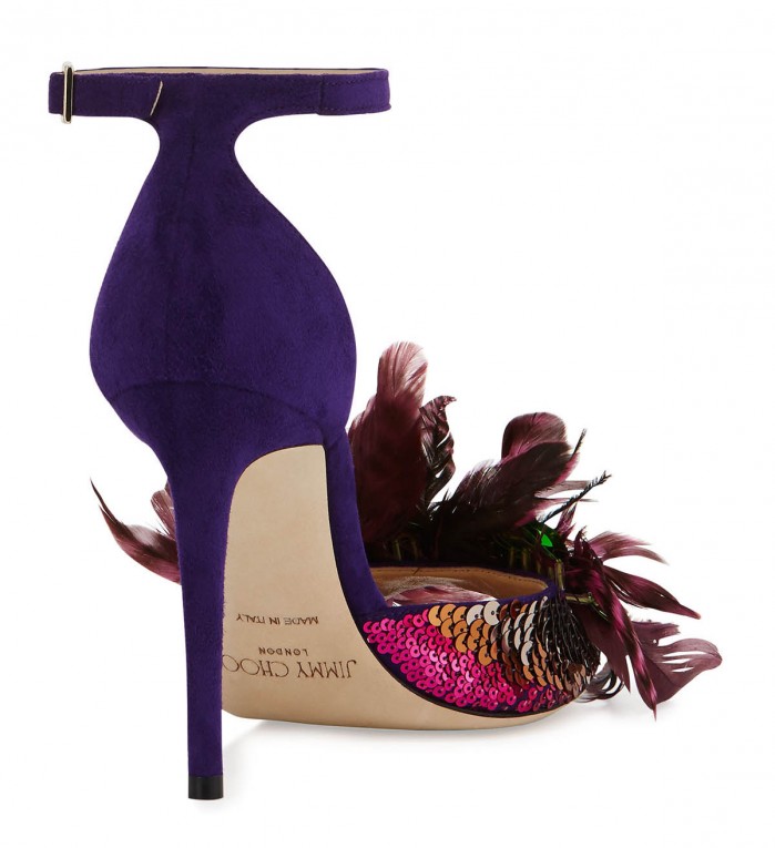 Jimmy Choo Annie Feather Suede 100mm Sandal – Shoes Post