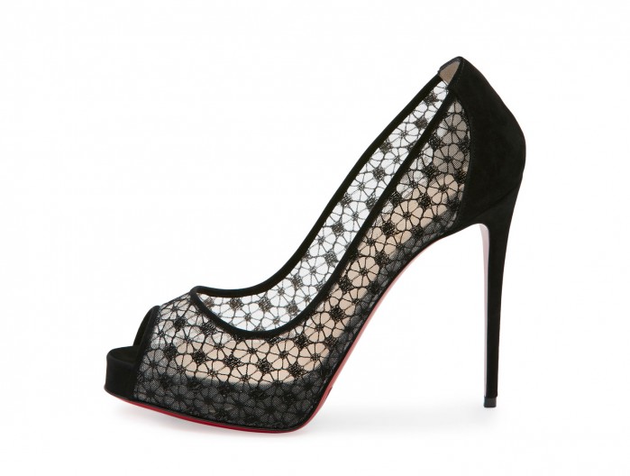 Christian Louboutin Very Lace Platform 120mm Red Sole Pump, Black ...