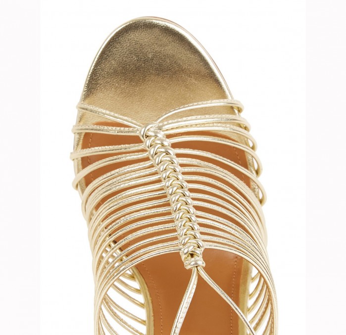 AQUAZZURA Nadja gold leather sandals – Shoes Post