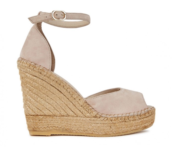 MACARENA Blush suede espadrille wedge sandals – Shoes Post