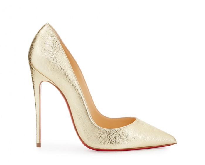 Christian Louboutin So Kate Metallic 120mm Red Sole Pump, Gold – Shoes Post