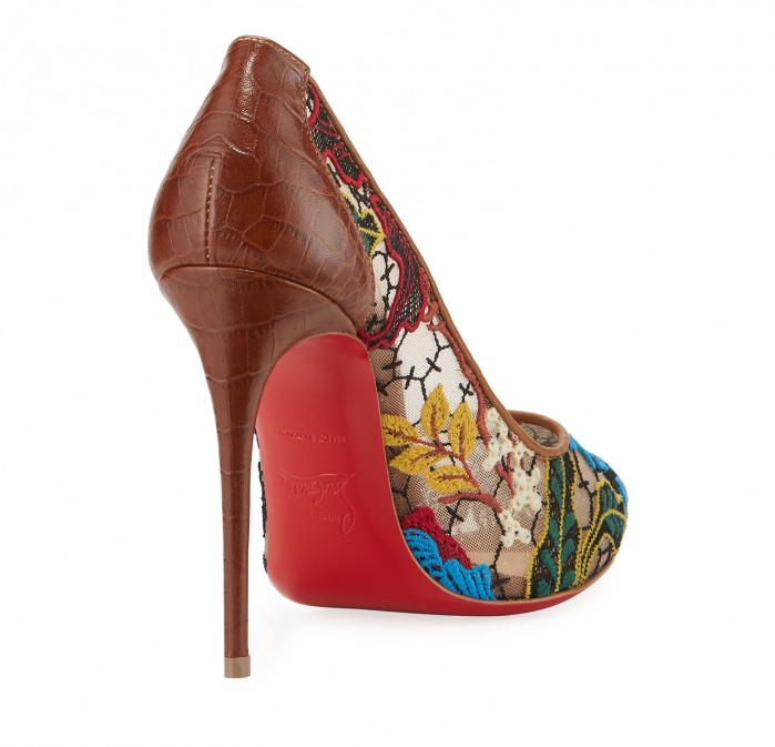 Christian Louboutin Follies Piped Lace Red Sole Pump, Multi – Shoes Post
