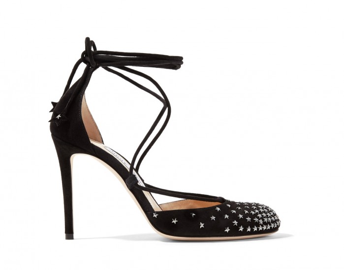 JIMMY CHOO Kamron lace-up embellished suede pumps – Shoes Post