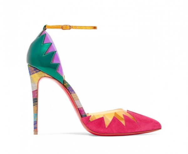 Christian Louboutin Chapito Ho 100 PVC-trimmed suede and leather pumps ...