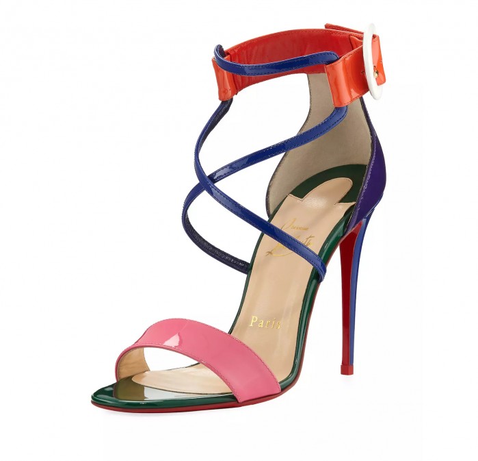 Christian Louboutin Choca Colorblock Red Sole Sandal, Multi – Shoes Post