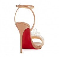 Christian Louboutin Crystal Queen Embellished Sandal, Nude – Shoes Post