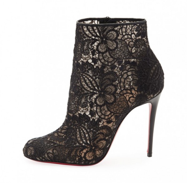Christian Louboutin Miss Tennis Net Lace Red Sole Bootie, Black – Shoes ...
