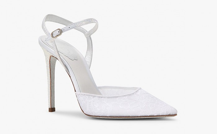 Rene Caovilla Lace slingback with diamanté detailing – Shoes Post