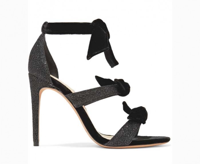 Alexandre Birman Mary bow-embellished Lurex and velvet sandals – Shoes Post