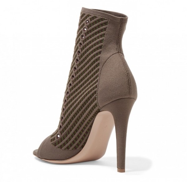 GIANVITO ROSSI Perforated stretch knit ankle boots Shoes Post