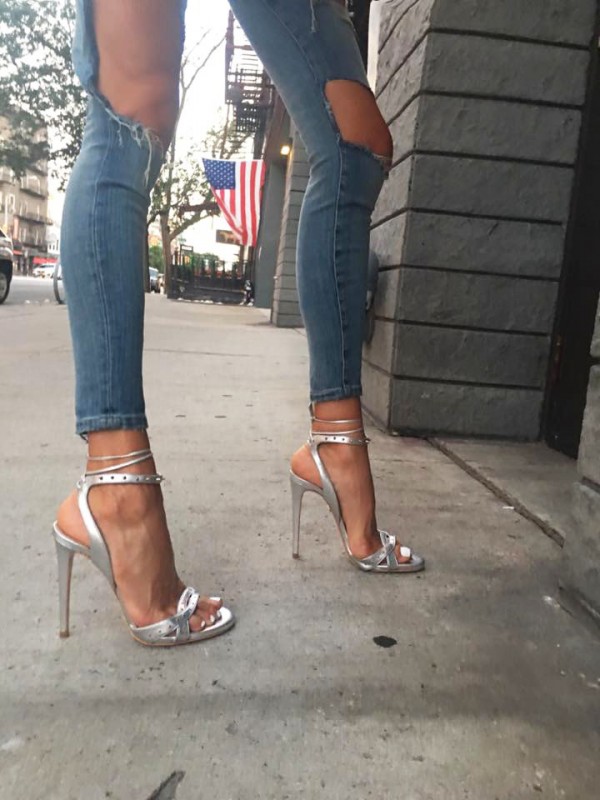 Ruthie Davis Karin Studded Sandals In Silver Shoes Post