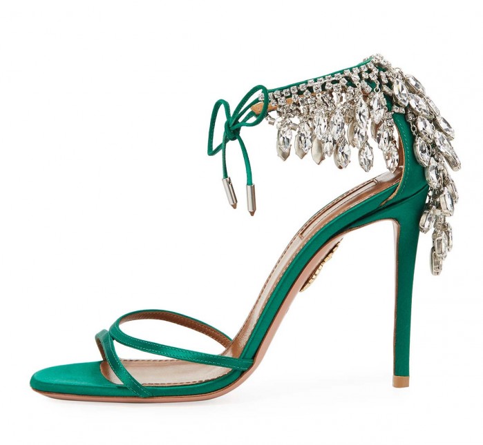 Aquazzura Eden Crystal-Embellished Ankle-Tie Sandal – Shoes Post