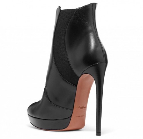 alaïa ankle ring flat leather mules
