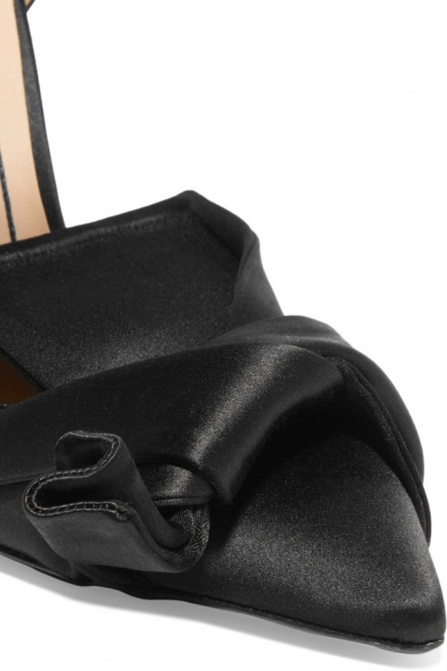 NO. 21 Embellished knotted satin pumps Shoes Post