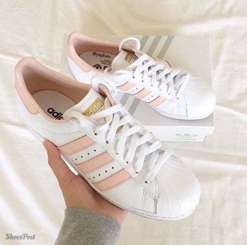 Adidas Superstar Original Fashion Sneaker, White/Pink – Shoes Post