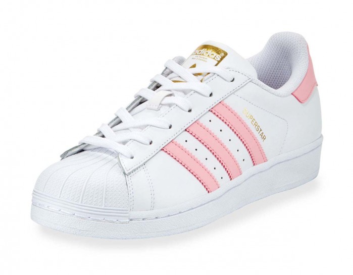 Adidas Superstar Original Fashion Sneaker, White/Pink – Shoes Post