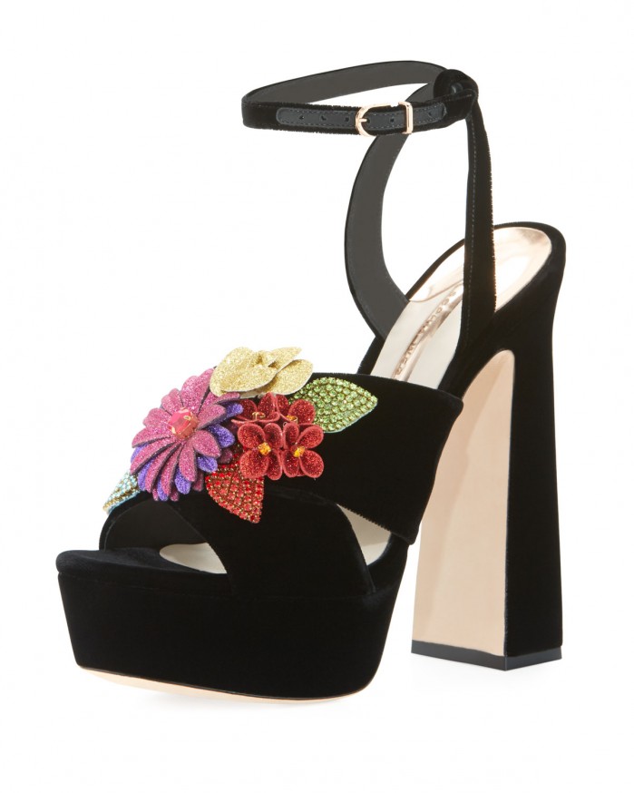 Sophia Webster Lilico Floral Velvet Block-Heel Sandal – Shoes Post