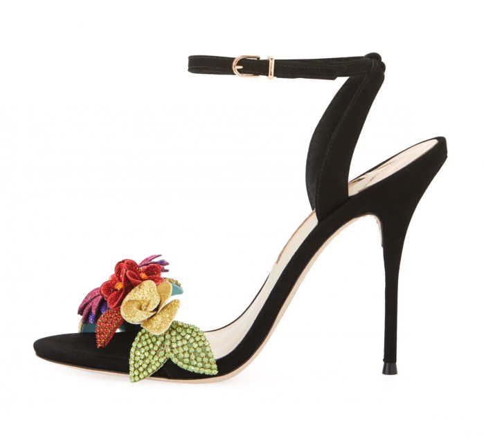 Sophia Webster Lilico Glitter-Flower Ankle-Wrap Sandals - Shoes Post
