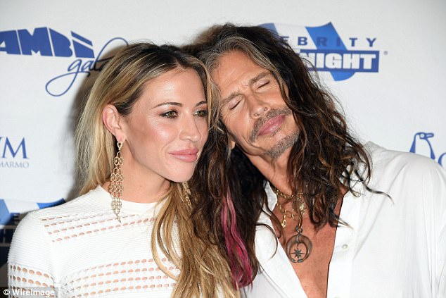 Aimee Preston And Steven Tyler At Celebrity Fight Night Shoes Post