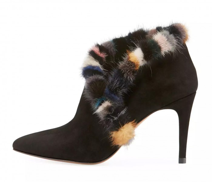 Donald J Pliner Renata Suede Fur-Trimmed Bootie – Shoes Post