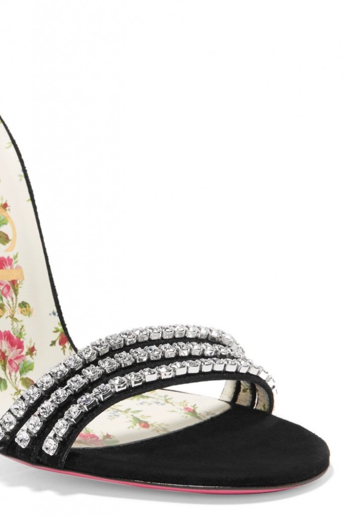 gucci black suede isle heeled sandals