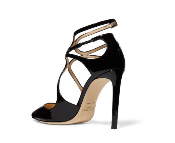 JIMMY CHOO Lancer 100 cutout patent-leather pumps – Shoes Post