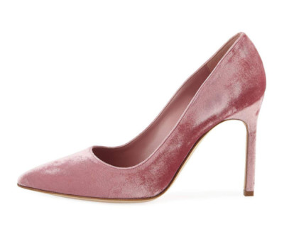velvet pumps flat