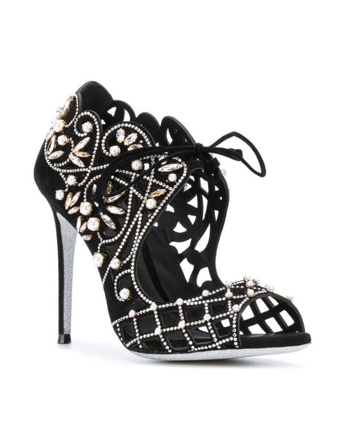 RENÉ CAOVILLA embellished open-toe sandals – Shoes Post