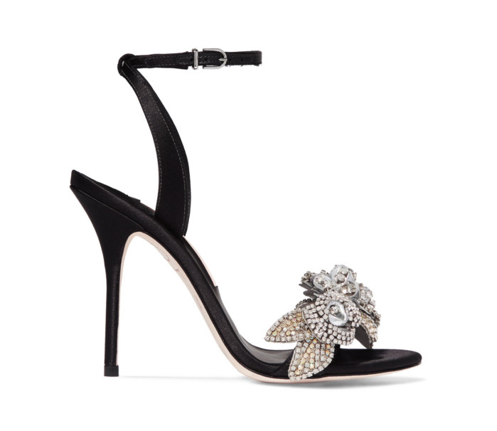 SOPHIA WEBSTER Lilico crystal-embellished satin sandals – Shoes Post