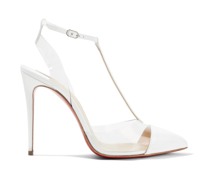 CHRISTIAN LOUBOUTIN Nosy 100 patent-leather and PVC T-bar pumps – Shoes ...