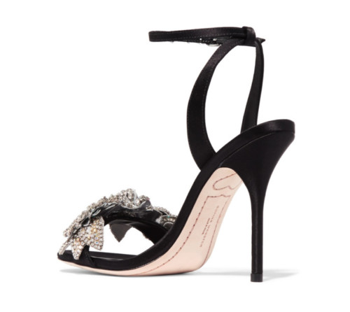 SOPHIA WEBSTER Lilico crystal-embellished satin sandals – Shoes Post