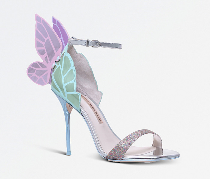 SOPHIA WEBSTER Chiara glitter and metallic-leather heeled sandals ...