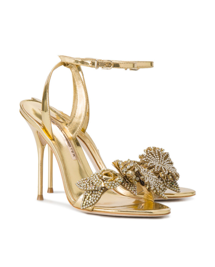 SOPHIA WEBSTER Gold lilico crystal 110 leather sandals – Shoes Post
