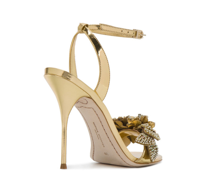 SOPHIA WEBSTER Gold lilico crystal 110 leather sandals – Shoes Post