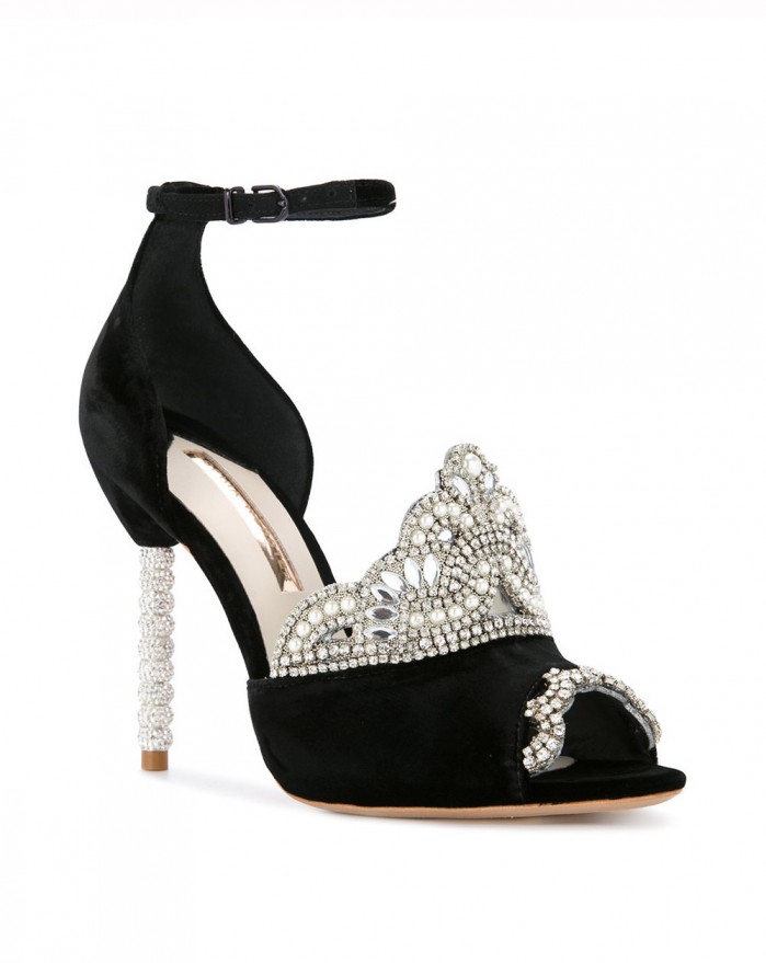 SOPHIA WEBSTER crystal-embellished velvet sandals – Shoes Post