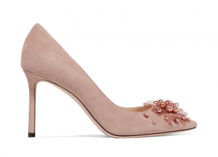 JIMMY CHOO Romy 85 embellished suede pumps – Shoes Post
