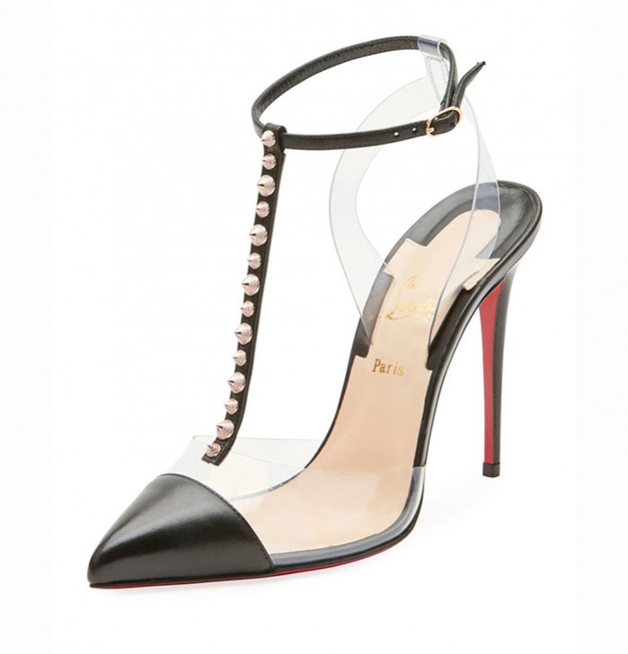 Christian Louboutin Nosy Spiked T-Strap Red Sole Pump – Shoes Post