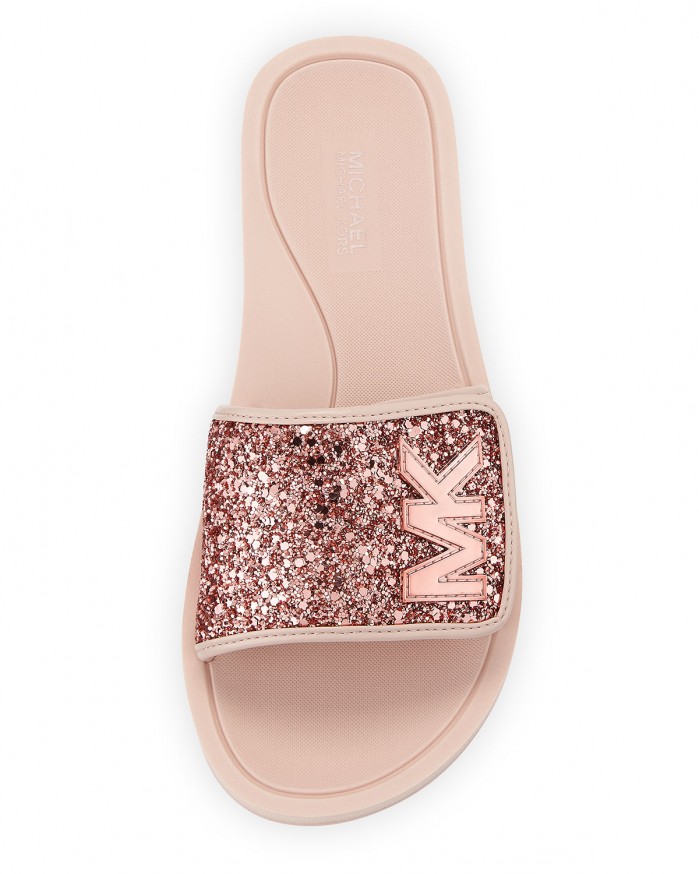 MICHAEL Michael Kors MK Glitter Slide Sandal – Shoes Post