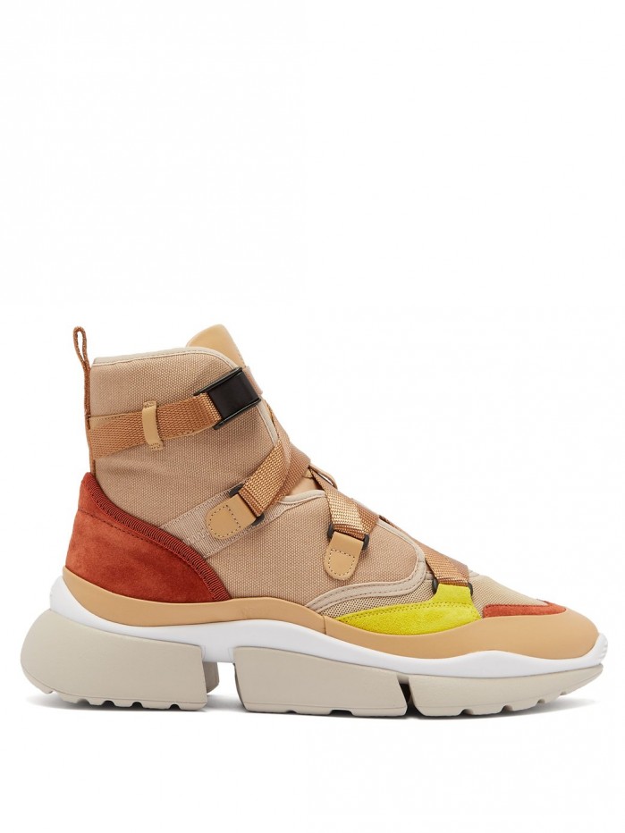 CHLOÉ Sonnie raised-sole high-top trainers – Shoes Post