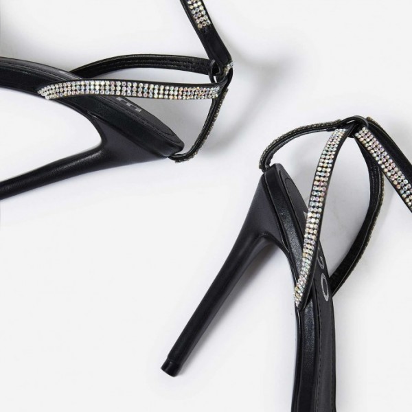 diamante heels lace up