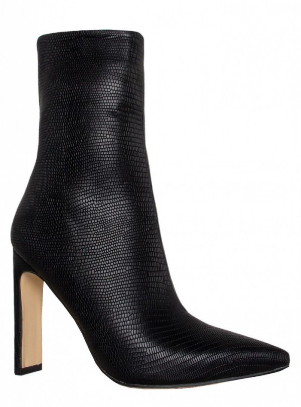slim block heel leather boots
