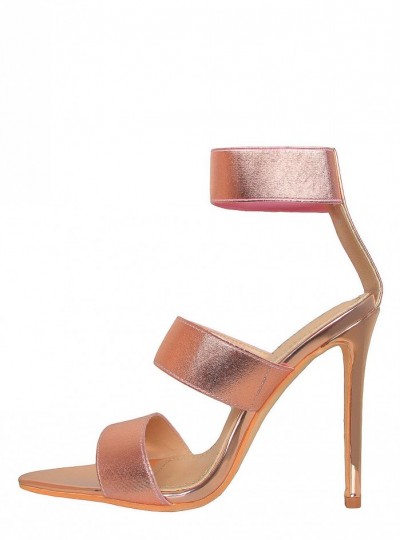 plum colored stiletto with rose gold stripe